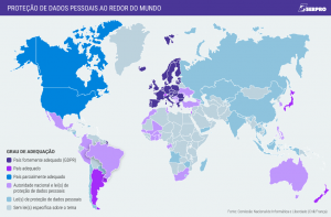 Mapa de proteção de dados pelo mundo - JR Martian